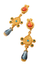 Ornate filigree and glass earrings by Hanna Bernhard up close @ Recess LA