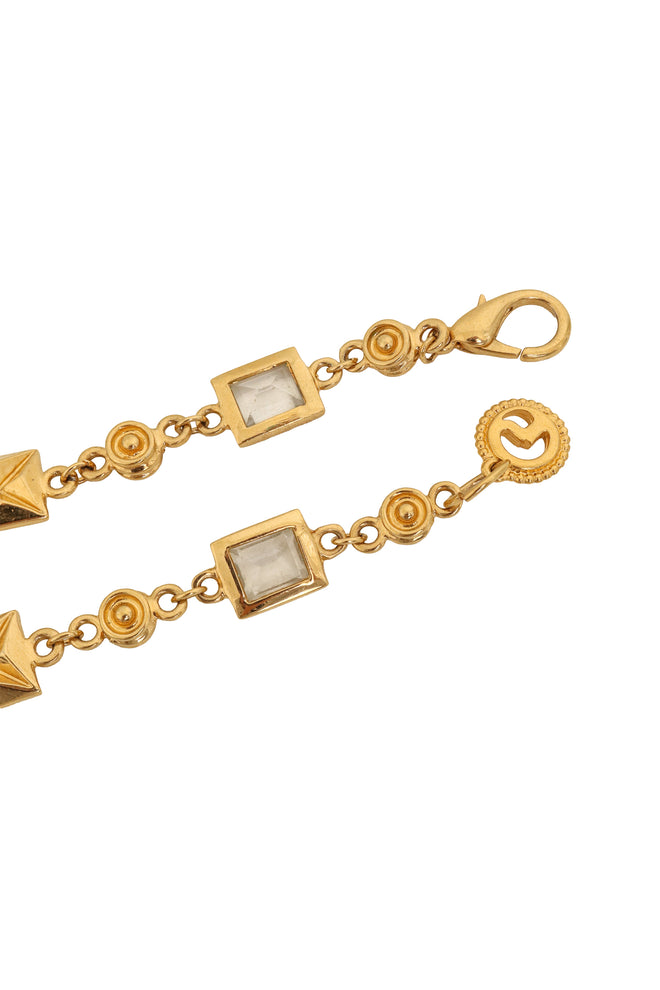 Vintage St. John Faceted Geometric Sautoir Necklace lobster claw clasp @ Recess LA