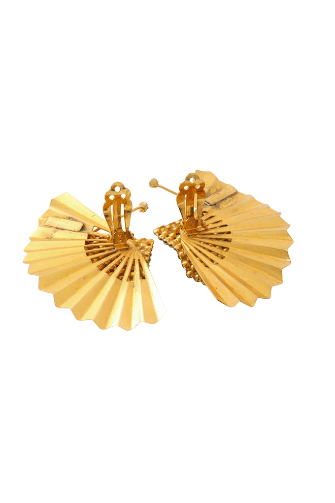 Fan motif earrings by L. DeMaria backside @ Recess LA 