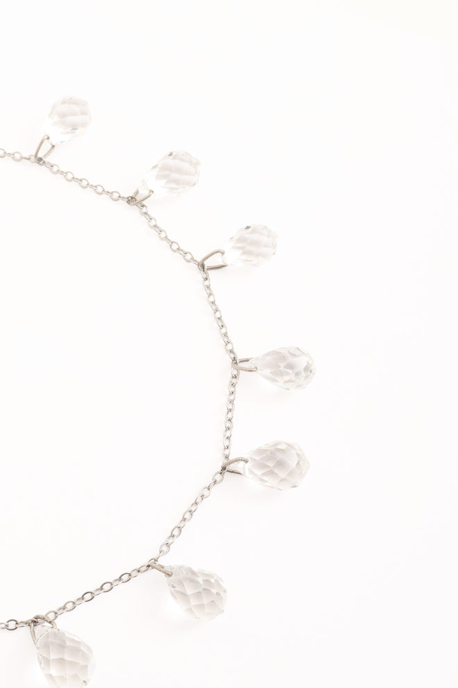 Vintage Crystal Teardrop Necklace close @ Recess LA