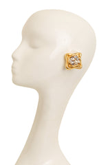 Vintage Jacky de G square Cluster Button Earrings on mannequin @ Recess LA