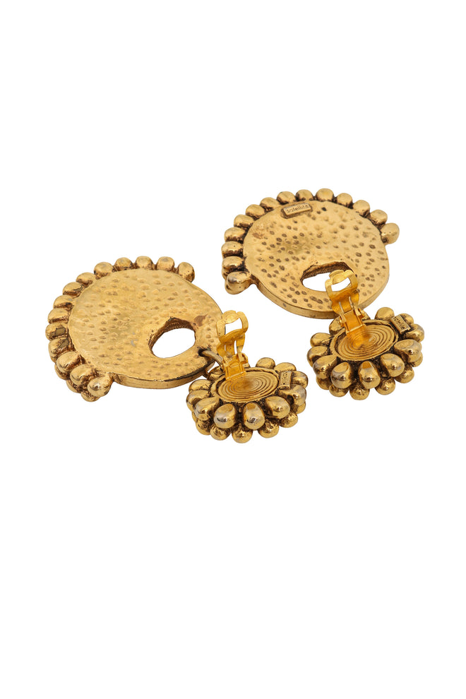 Vintage Satellite Opaline Hoop Drop Earrings backs open @ Recess LA