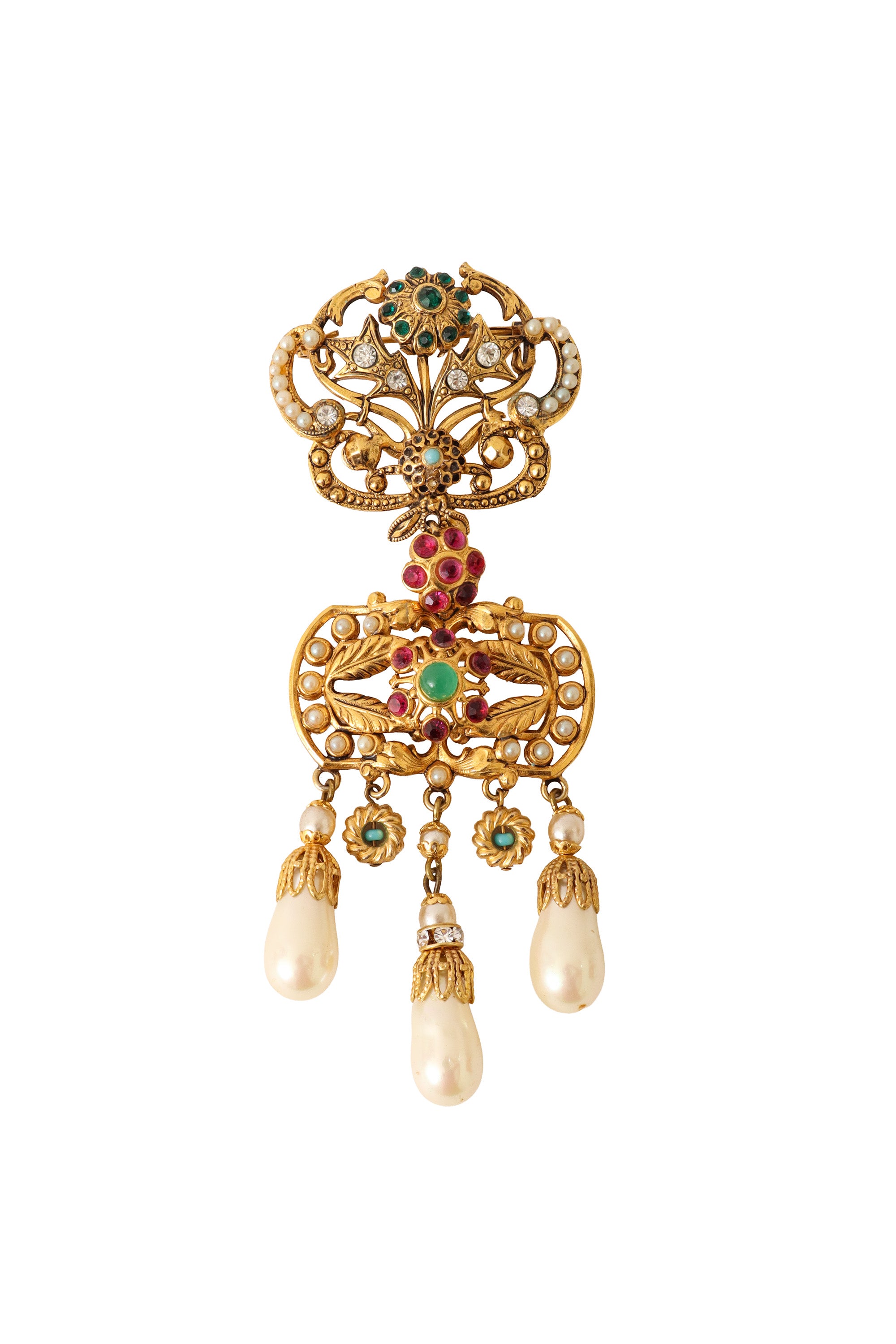 Jeweled Renaissance revival drop brooch @ Recess LA 