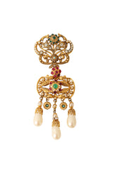 Jeweled Renaissance revival drop brooch @ Recess LA 