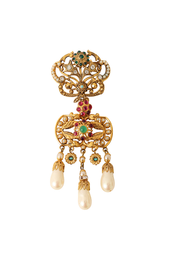 Jeweled Renaissance revival drop brooch @ Recess LA 