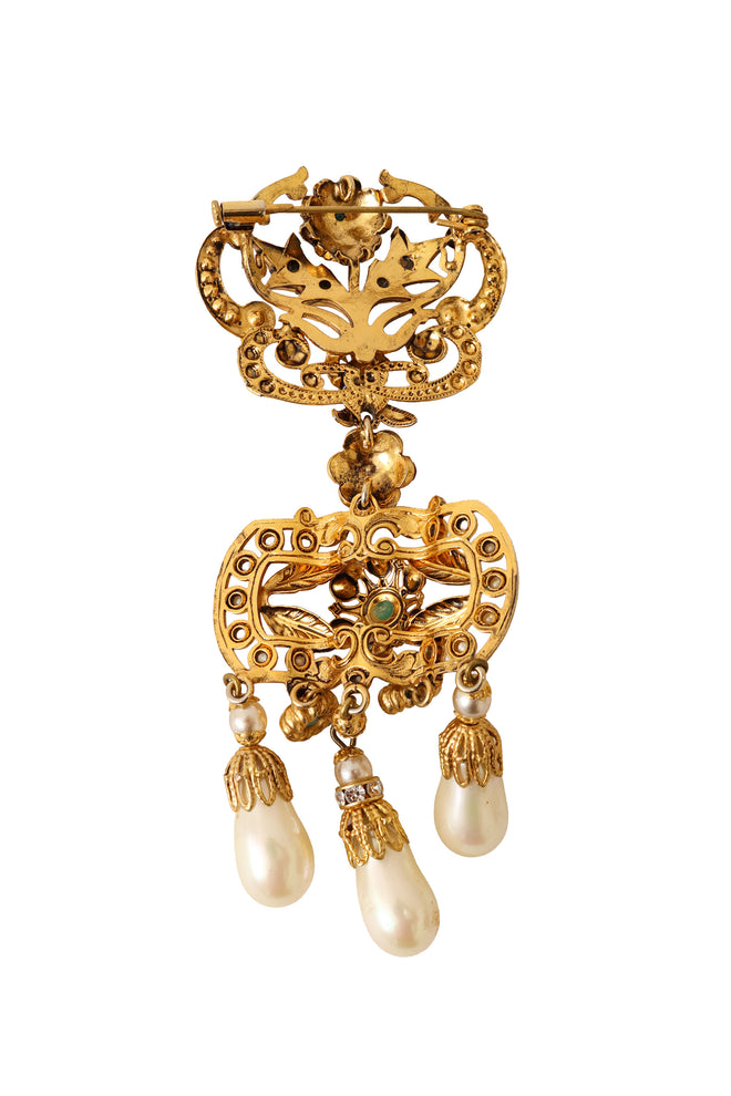 Jeweled Renaissance revival drop brooch backside @ Recess LA