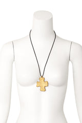 Abstract Hammered Cross Necklace on mannequin @ Recess LA
