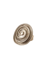 Silver sculptural spiral ring by La Tribu Rigaux angled view @ Recess LA 