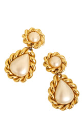 Vintage Jacky de G Pearl Rope Drop Earrings close @ Recess LA
