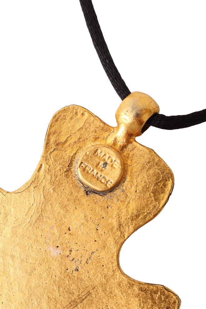 Abstract Hammered Cross Necklace made in France stamp @ Recess LA