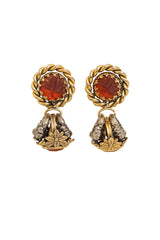 Vintage Reminiscence Paris Floral Ring Drop Earrings @ Recess LA