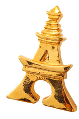 Eiffel Tower brooch with sculptural geometric detailing by F. Volle up close @ Recess LA 