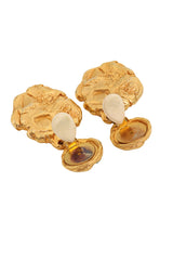 Vintage La Rose Pourpre Paris organic floral earrings backs open @ Recess LA