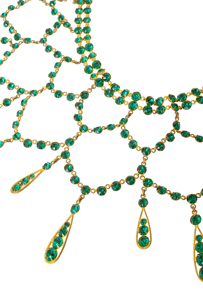 rhinestone draped bib necklace close @ Recess LA