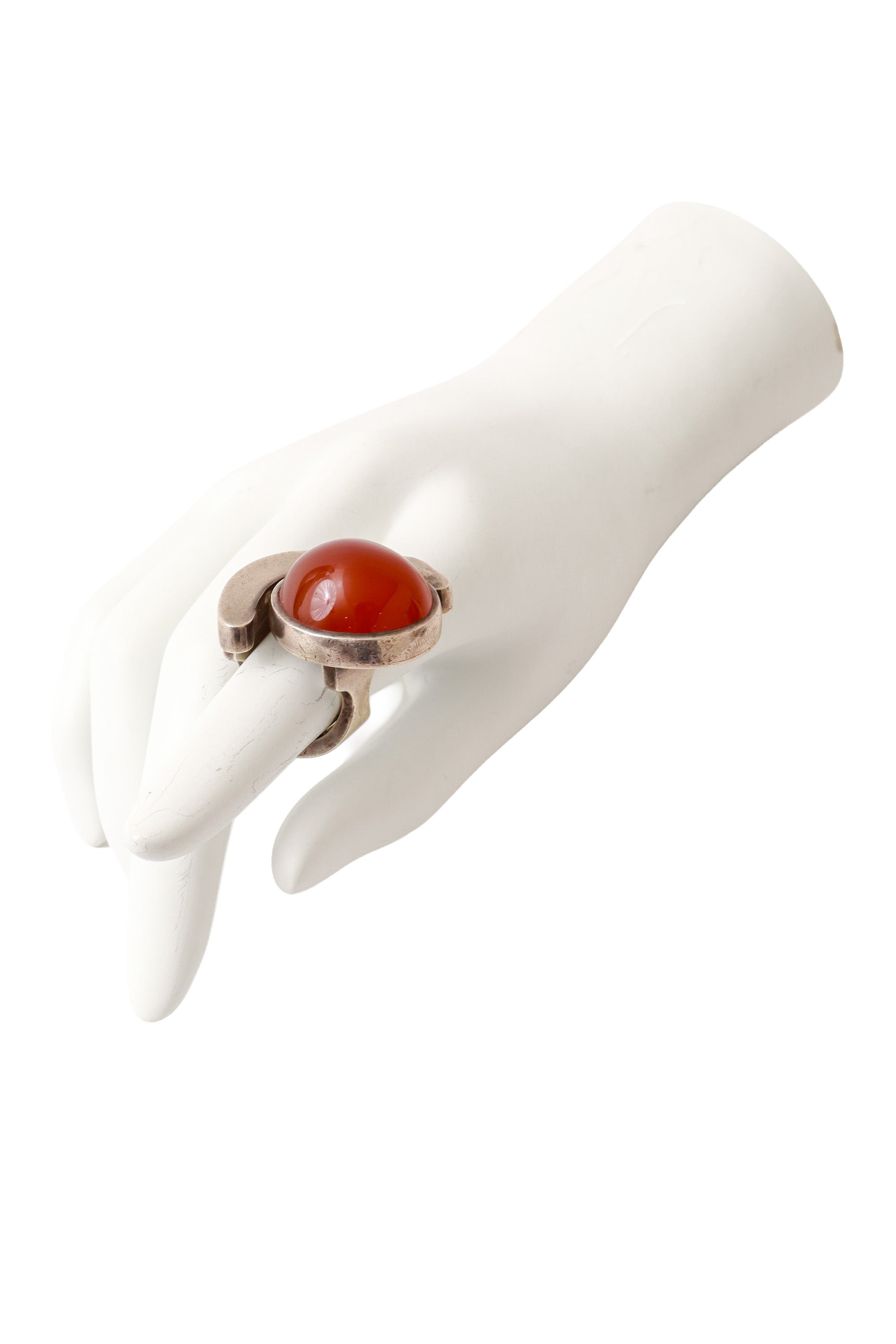 Sterling & Carnelian Ring on mannequin hand @ Recess LA
