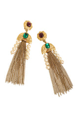 Vintage Trifari Fringe Etruscan Earrings close @ Recess LA