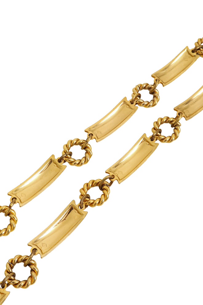 Vintage Gucci Enamel Chain Belt back of links @ Recess LA
