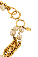 Vintage Chanel 1984 F/W Pearl Chain Necklace clasp @ Recess LA