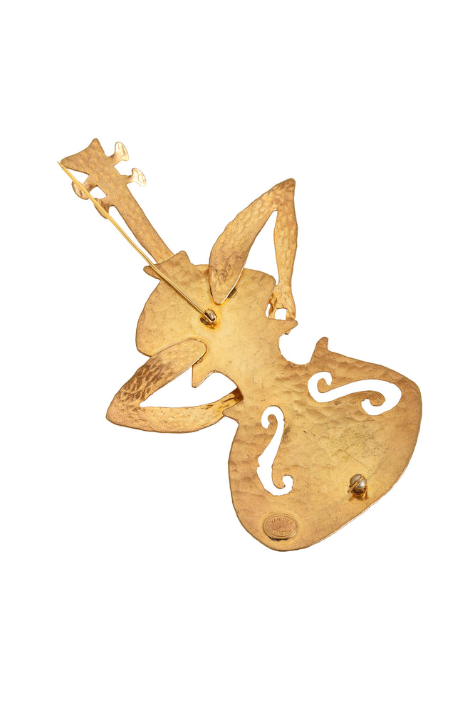 bass man brooch by Hervé Van Der Straeten back pin open @ Recess LA