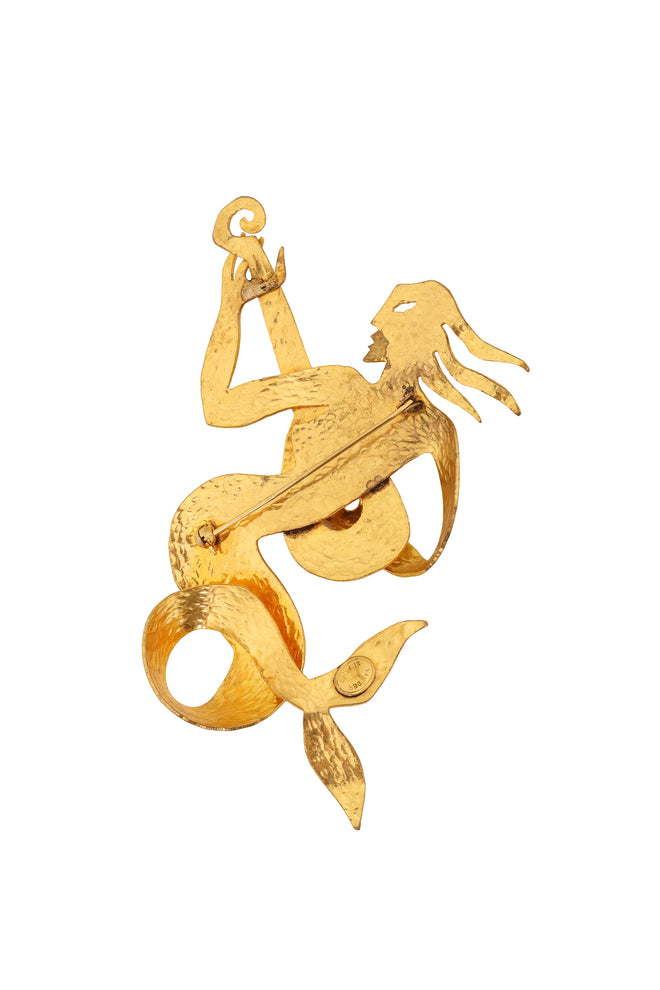 mermaid musician brooch by Hervé Van Der Straeten back @ Recess LA