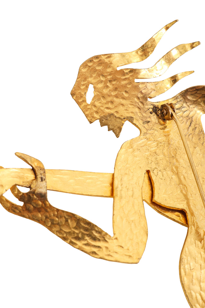 mermaid musician brooch by Hervé Van Der Straeten tarnish @ Recess LA