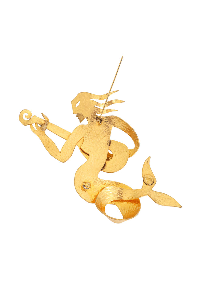 mermaid musician brooch by Hervé Van Der Straeten back open @ Recess LA