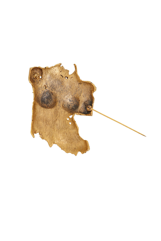 female torso brooch back pin open @ Recess LA