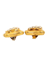 Vintage Jacky de G square Cluster Button Earrings sides @ Recess LA