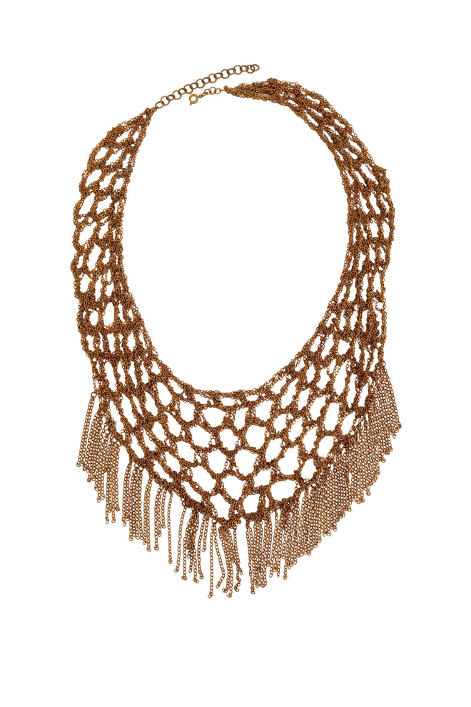 Metal Mesh Net Bib Necklace @ Recess LA