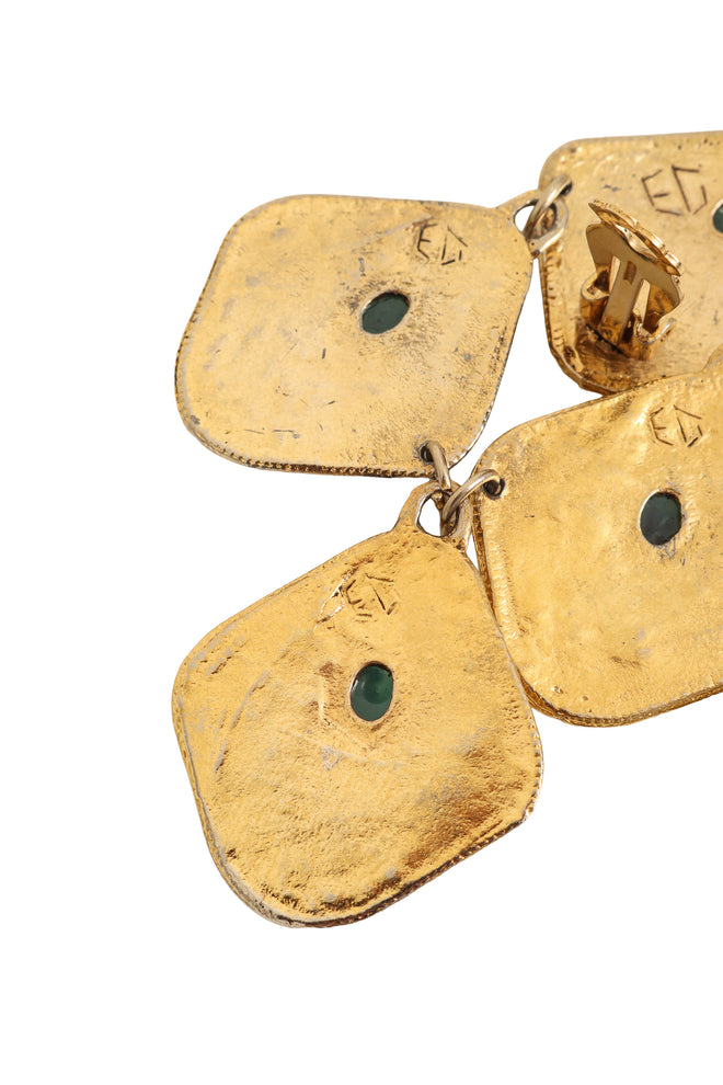 Vintage artisan Articulated Petal Earrings signatures @ Recess LA
