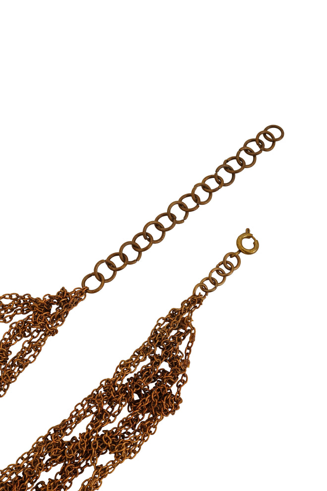 Metal Mesh Net Bib Necklace clasp ends @ Recess LA