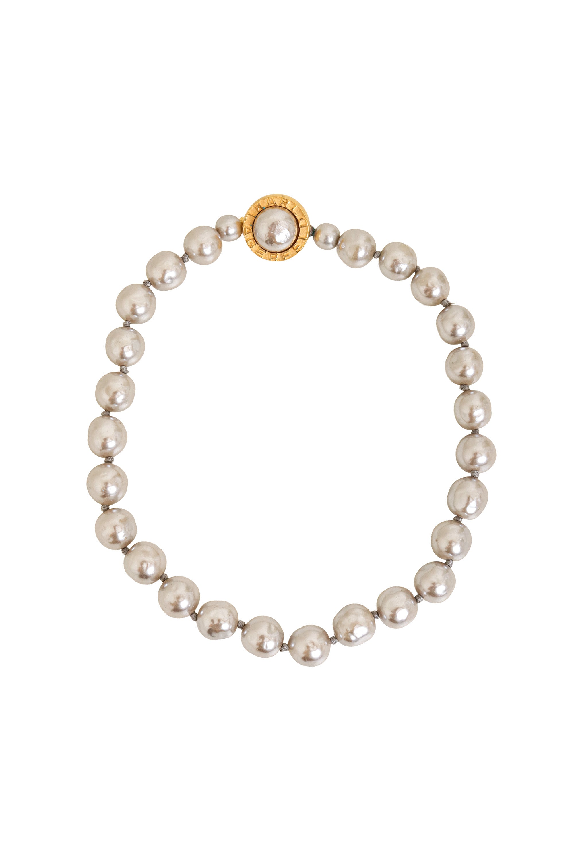 Pearl Logo Clasp Necklace by Karl Lagerfeld @ Recess LA