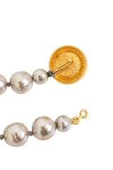 Pearl Logo Clasp Necklace by Karl Lagerfeld clasp back @ Recess LA