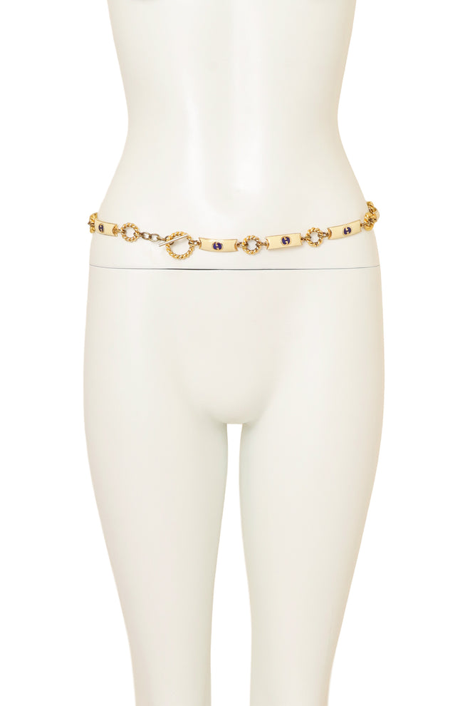 Vintage Gucci Enamel Chain Belt on mannequin @ Recess LA