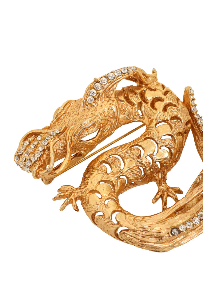 rhinestone dragon brooch close @ Recess LA