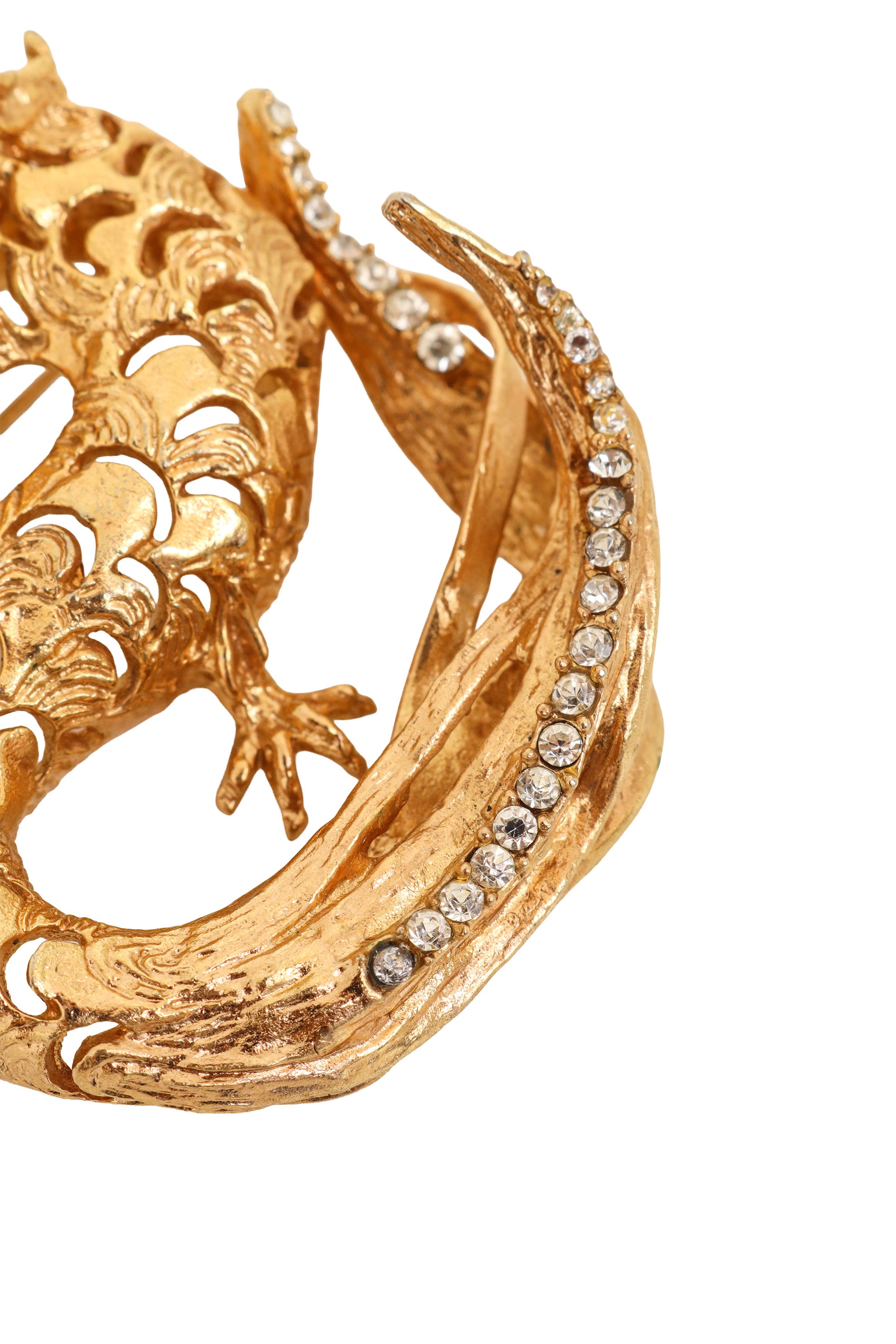 rhinestone dragon brooch tail close @ Recess LA