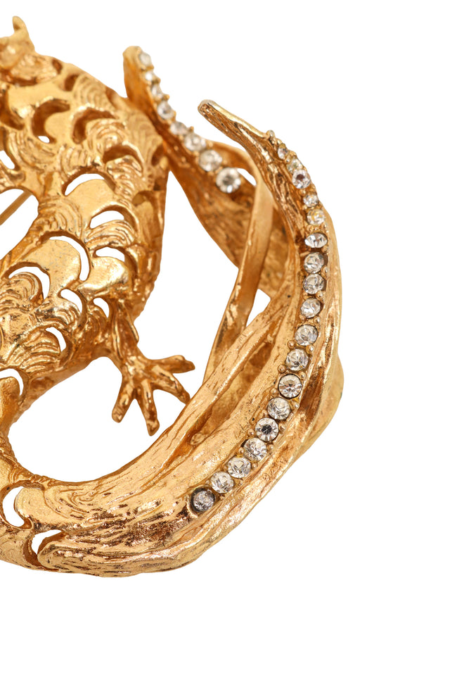 rhinestone dragon brooch tail close @ Recess LA
