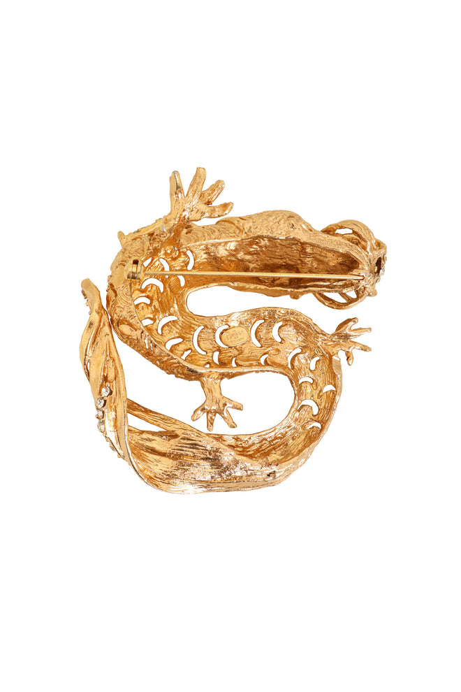 rhinestone dragon brooch back @ Recess LA