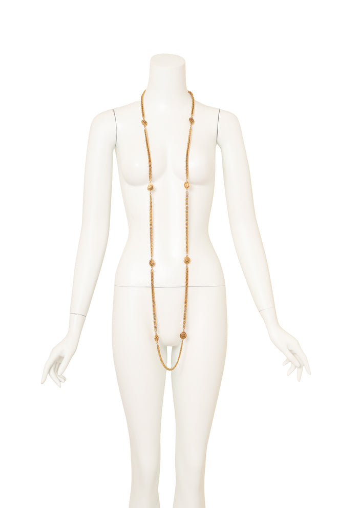 Vintage Chanel Zodiac Coin Station Necklace on mannequin @ Recess LA