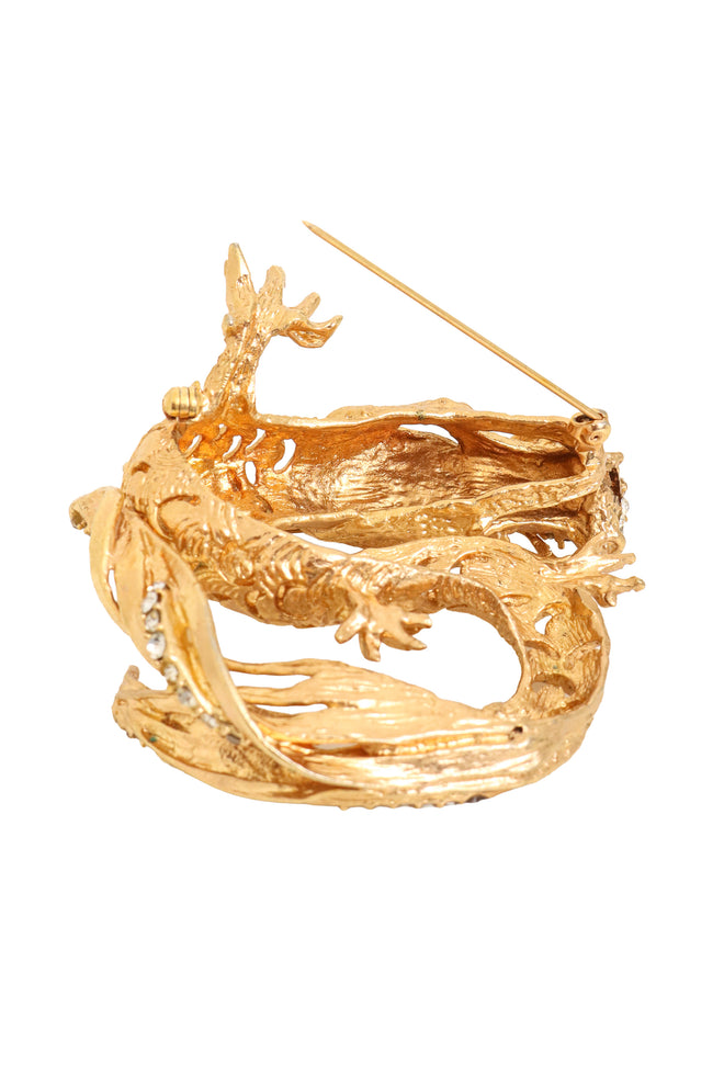 rhinestone dragon brooch pin back open @ Recess LA