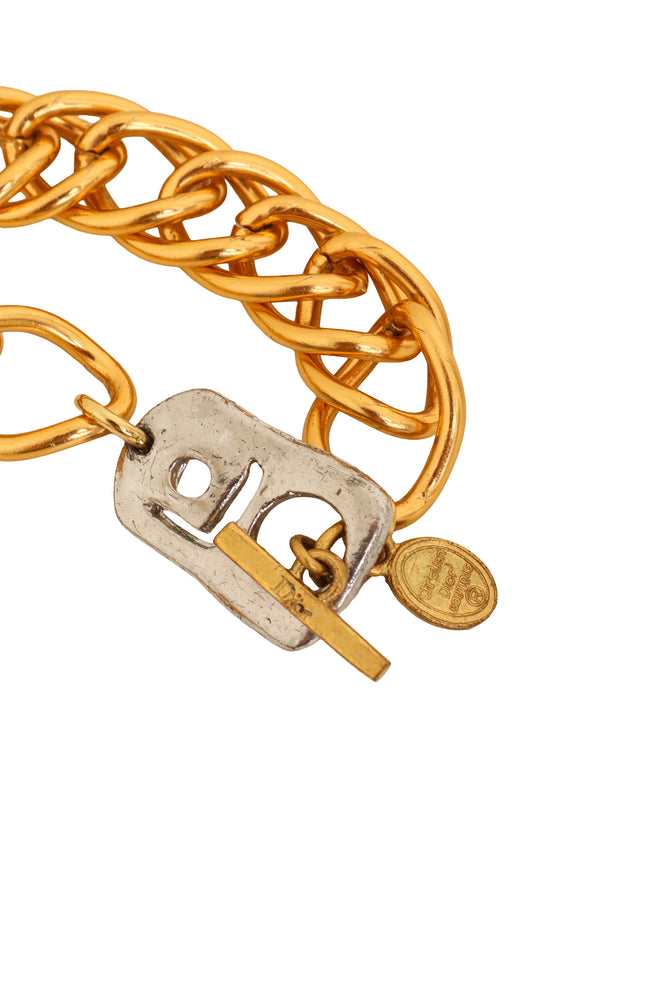 Bottle Cap Tab Chain Necklace by Dior clasp and logo @ Recess LA