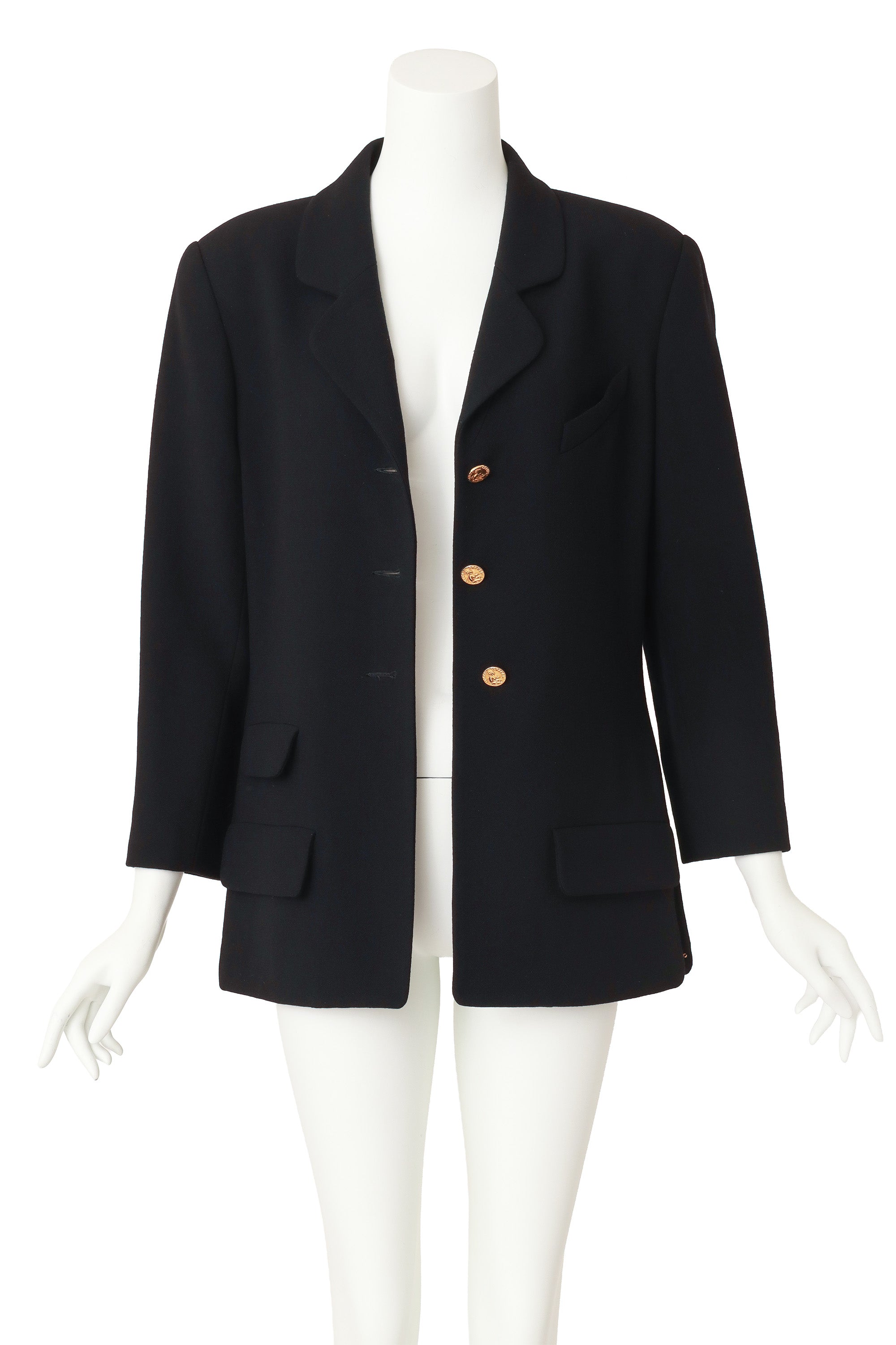 wool blazer by Chanel on mannequin close open @ Recess LA