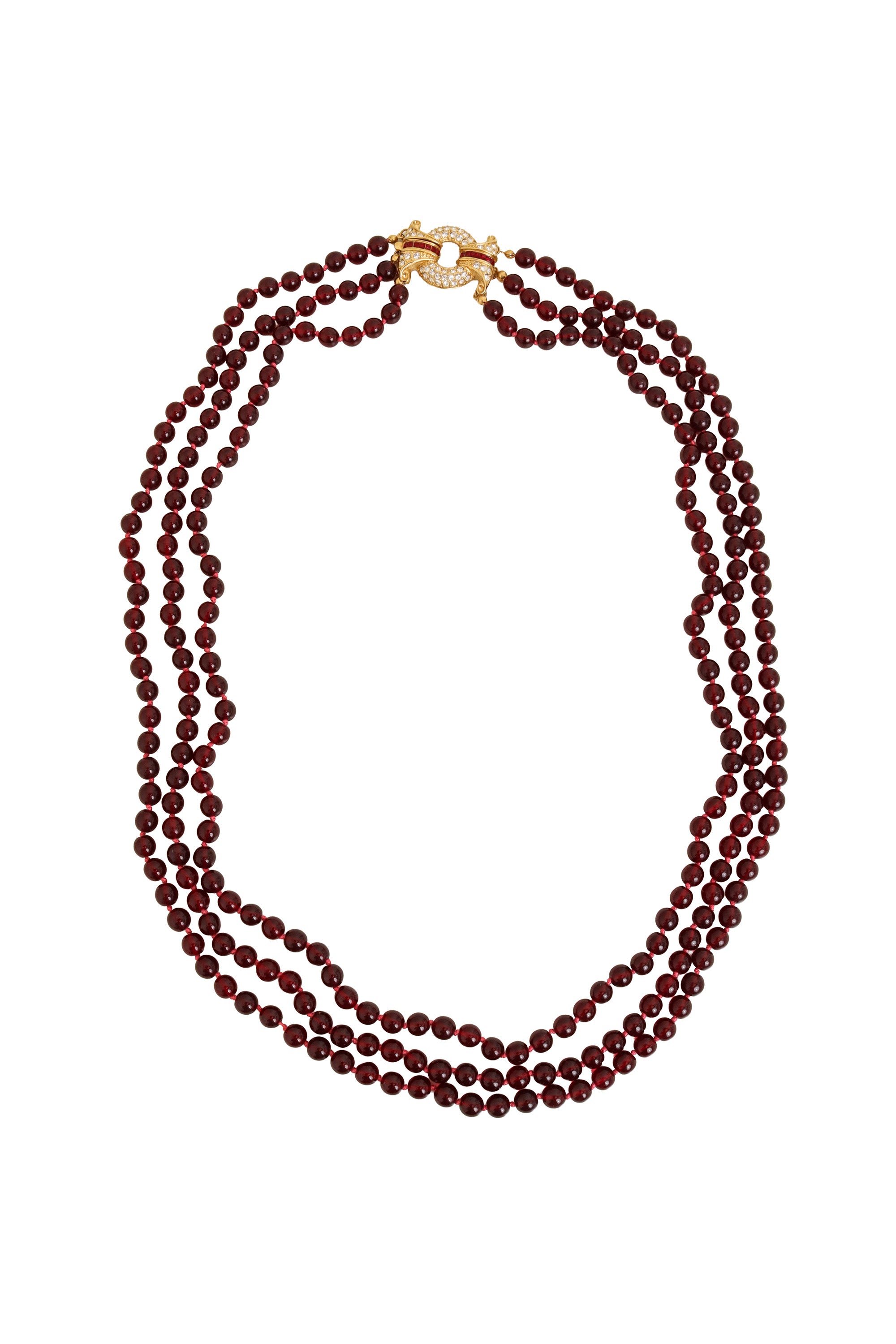 Rhinestone Clasp Bead Necklace @ Recess LA 