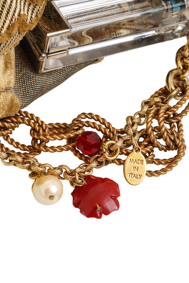 Dolce & Gabbana Brocade Carpet Bag charms @ Recess LA