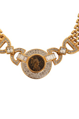 Roman Coin Collar Necklace by Vogue Bijoux coin up close @ Recess LA 