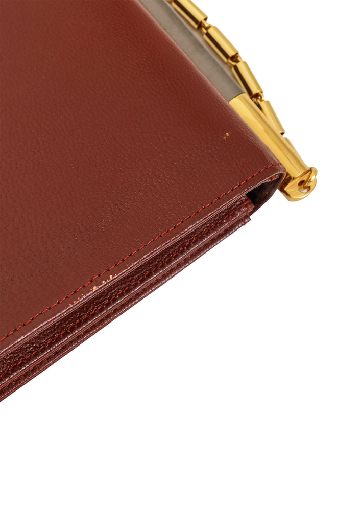 Vintage Pierre Cardin Chain Leather Envelope Clutch II back scratch @ Recess LA