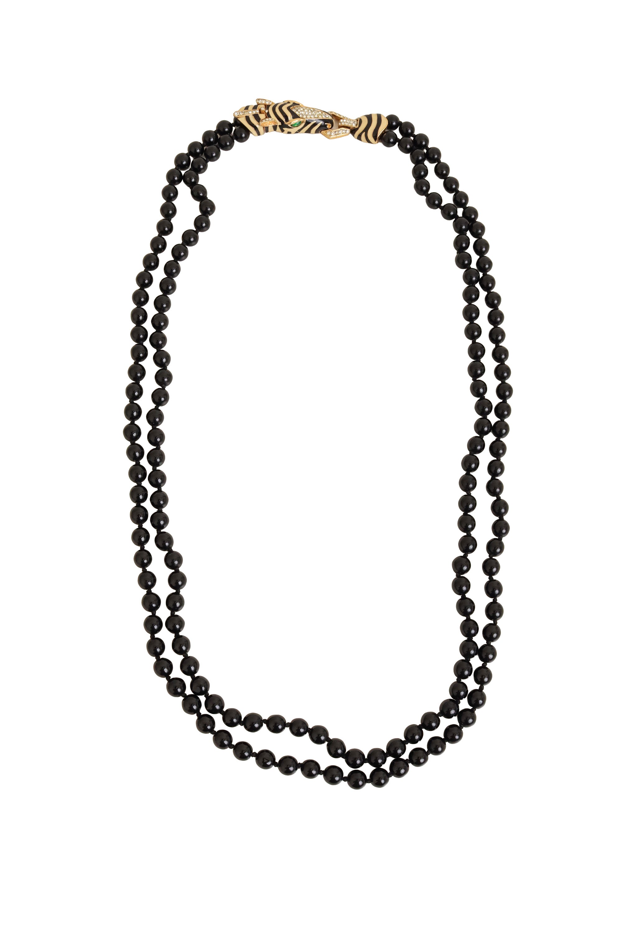 Zebra head bead necklace by Ciner @ Recess LA
