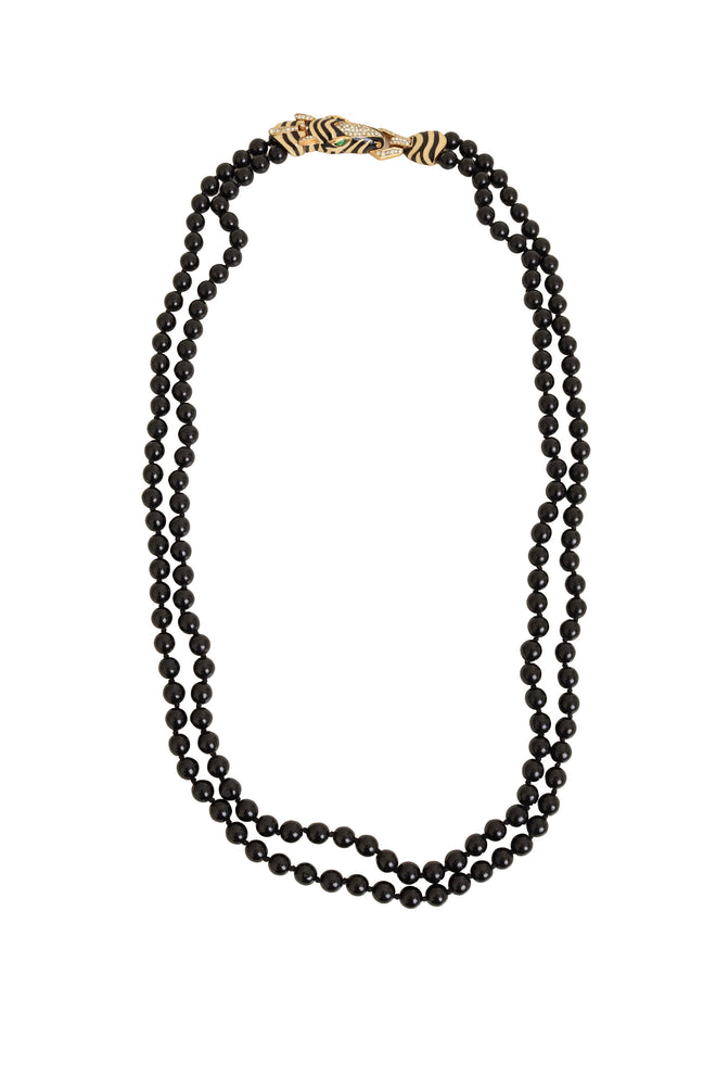 Zebra head bead necklace by Ciner @ Recess LA