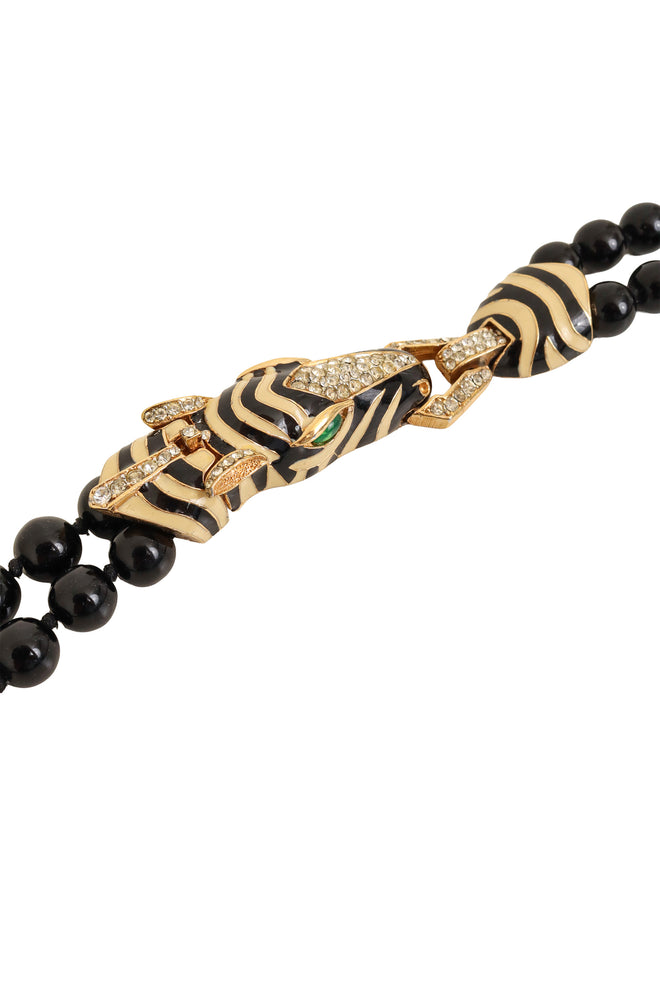 Zebra head bead necklace by Ciner head close @ Recess LA