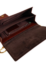 Vintage Pierre Cardin Chain Leather Envelope Clutch II open @ Recess LA